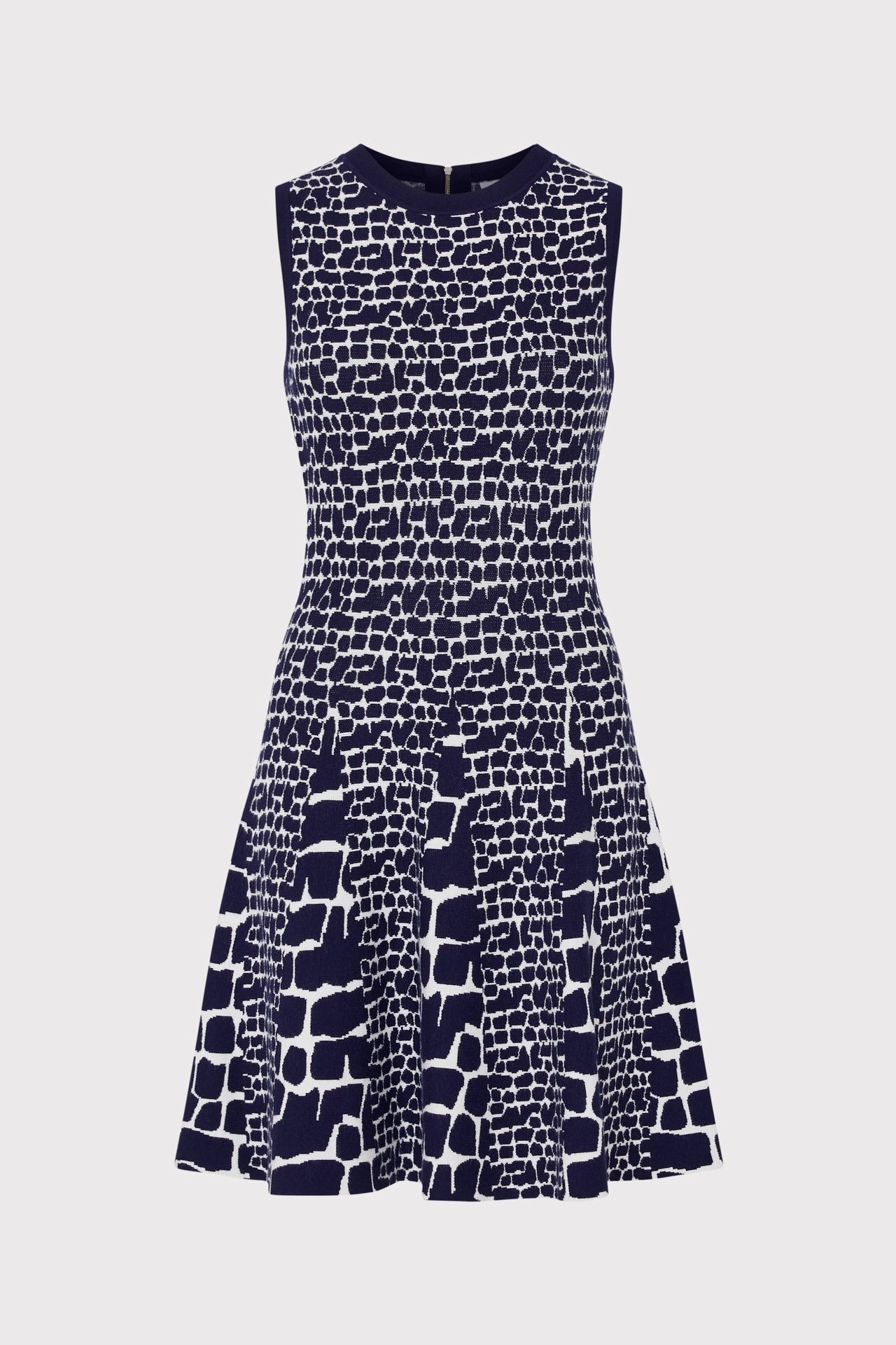 Tile Wave Jacquard Knit Mini Dress Four Way Stretch Design
