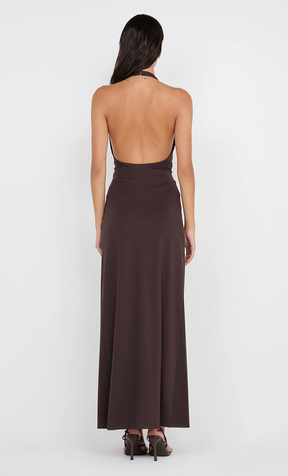 Multipurpose Rose Soft TILLIE DRAPE MAXI DRESS - DARK CHOCOLATE
