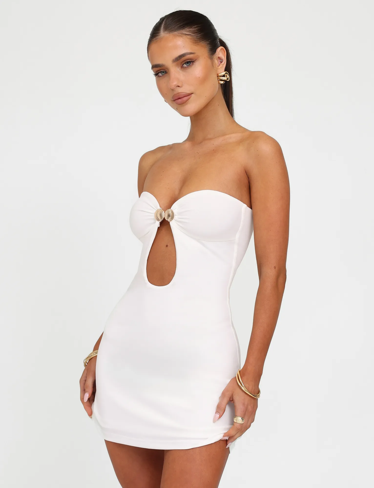 Light Silhouette CECILY MINI DRESS - WHITE