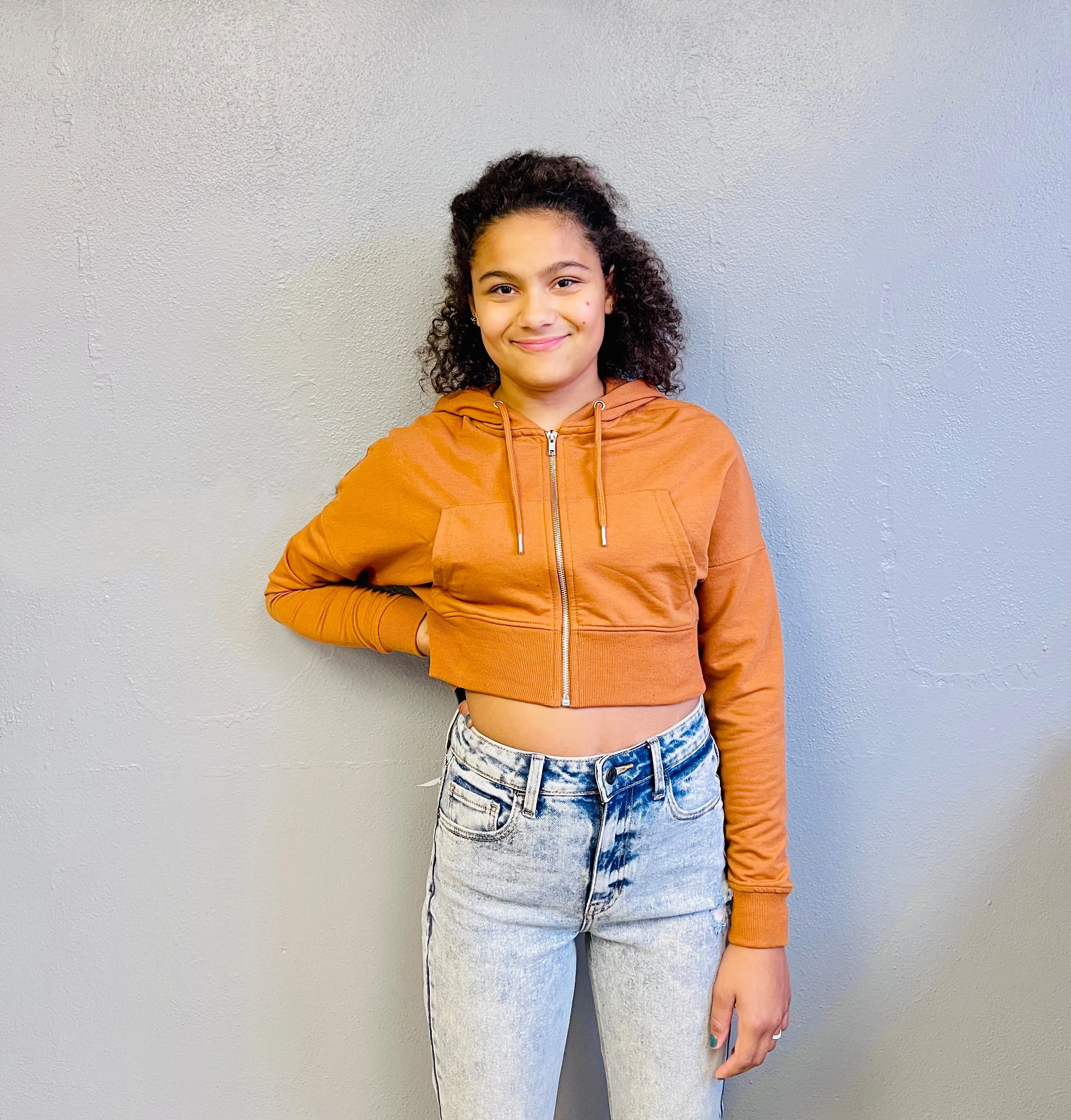 TIMING- LS Zip-Up Cropped Hoodie
