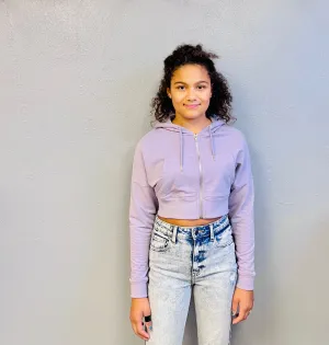 TIMING- LS Zip-Up Cropped Hoodie