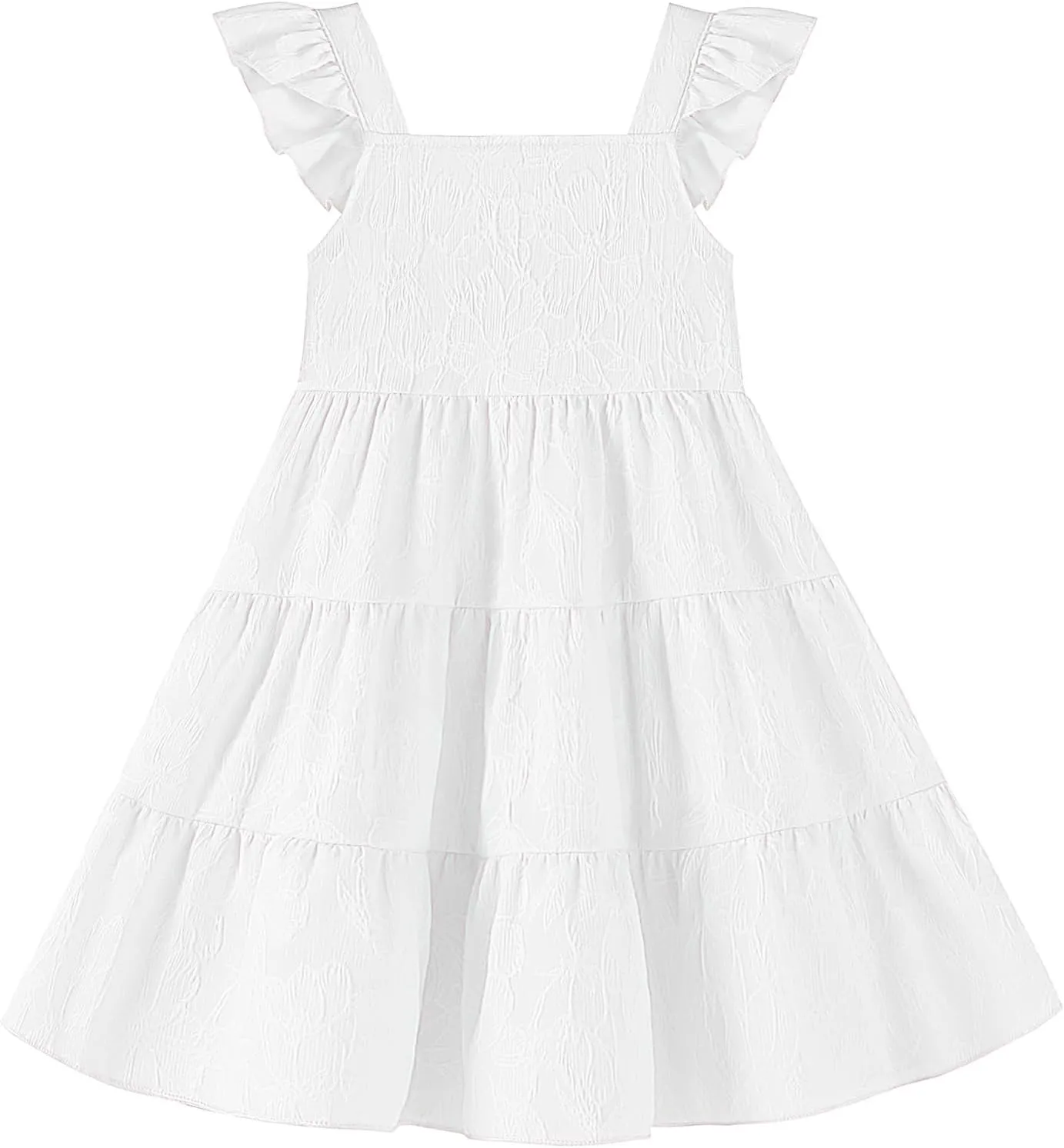 Toddler Baby Girls Dress Sleeveless Ruffle Baby Girls Summer Dress Casual Solid Floral Little Kid Boho Beach Sundress