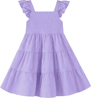 Toddler Baby Girls Dress Sleeveless Ruffle Baby Girls Summer Dress Casual Solid Floral Little Kid Boho Beach Sundress