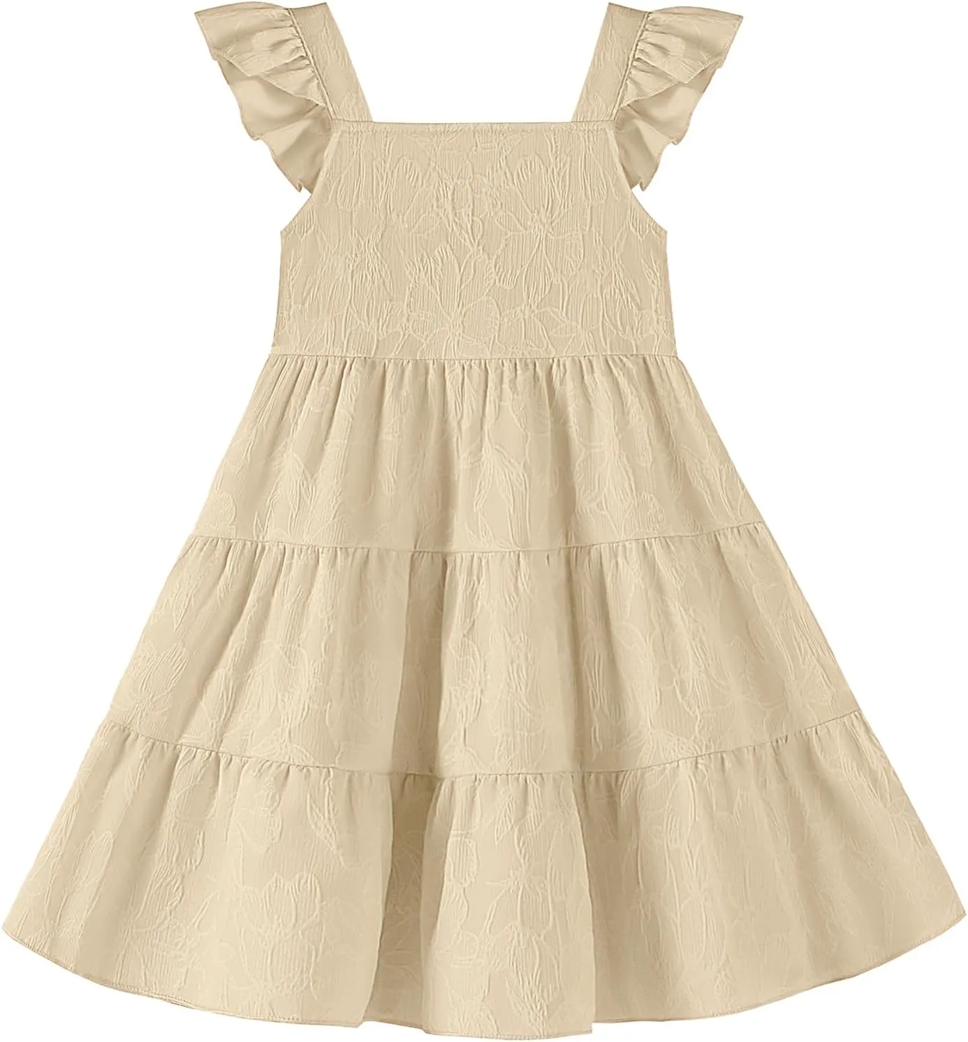 Toddler Baby Girls Dress Sleeveless Ruffle Baby Girls Summer Dress Casual Solid Floral Little Kid Boho Beach Sundress