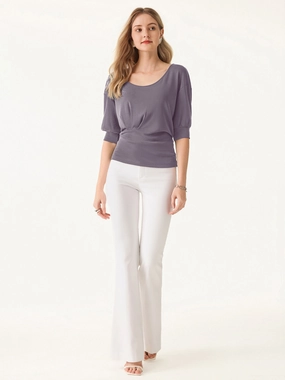 AbrasionResistant Surface Scoop Neck Short Sleeve Tucked Tee