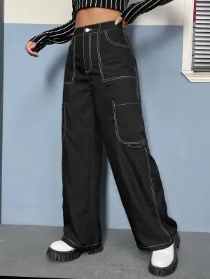 Top-Stitch High Waist Pants