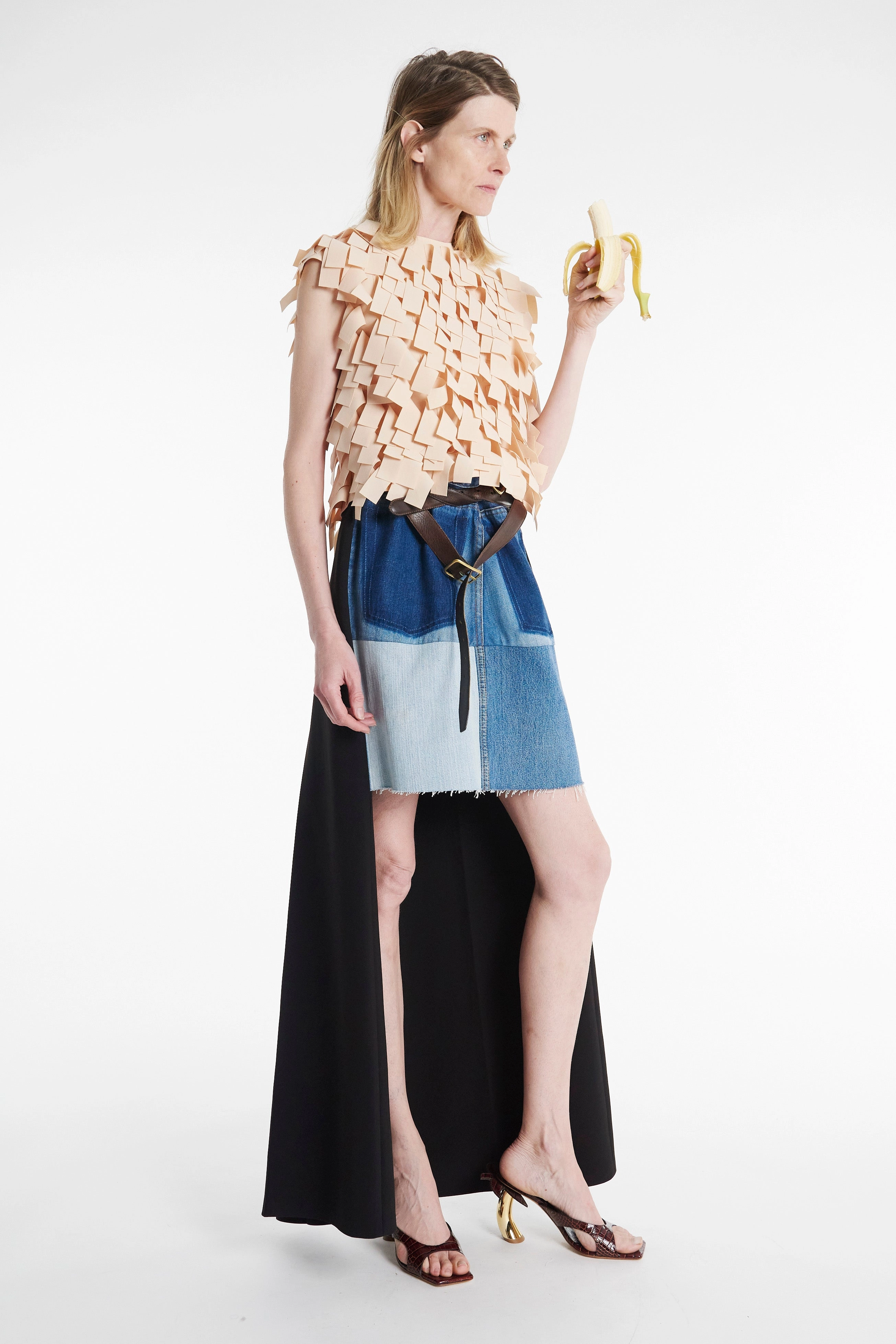 BondedEdges Top With Rectangle Detail Nude