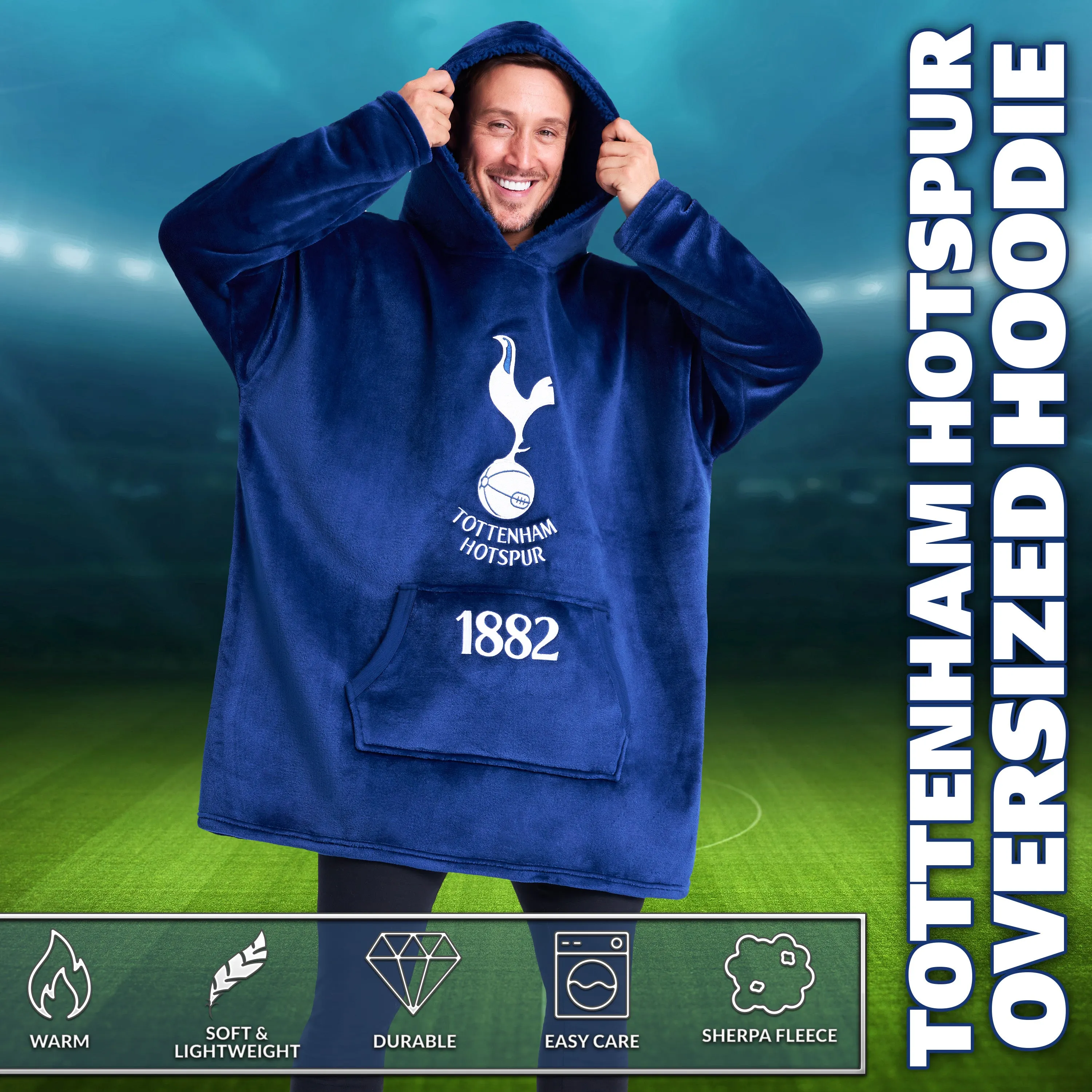 Tottenham Hotspur F.C Mens Hoodies, Fleece Oversized Hoodie Blanket, Football Gifts