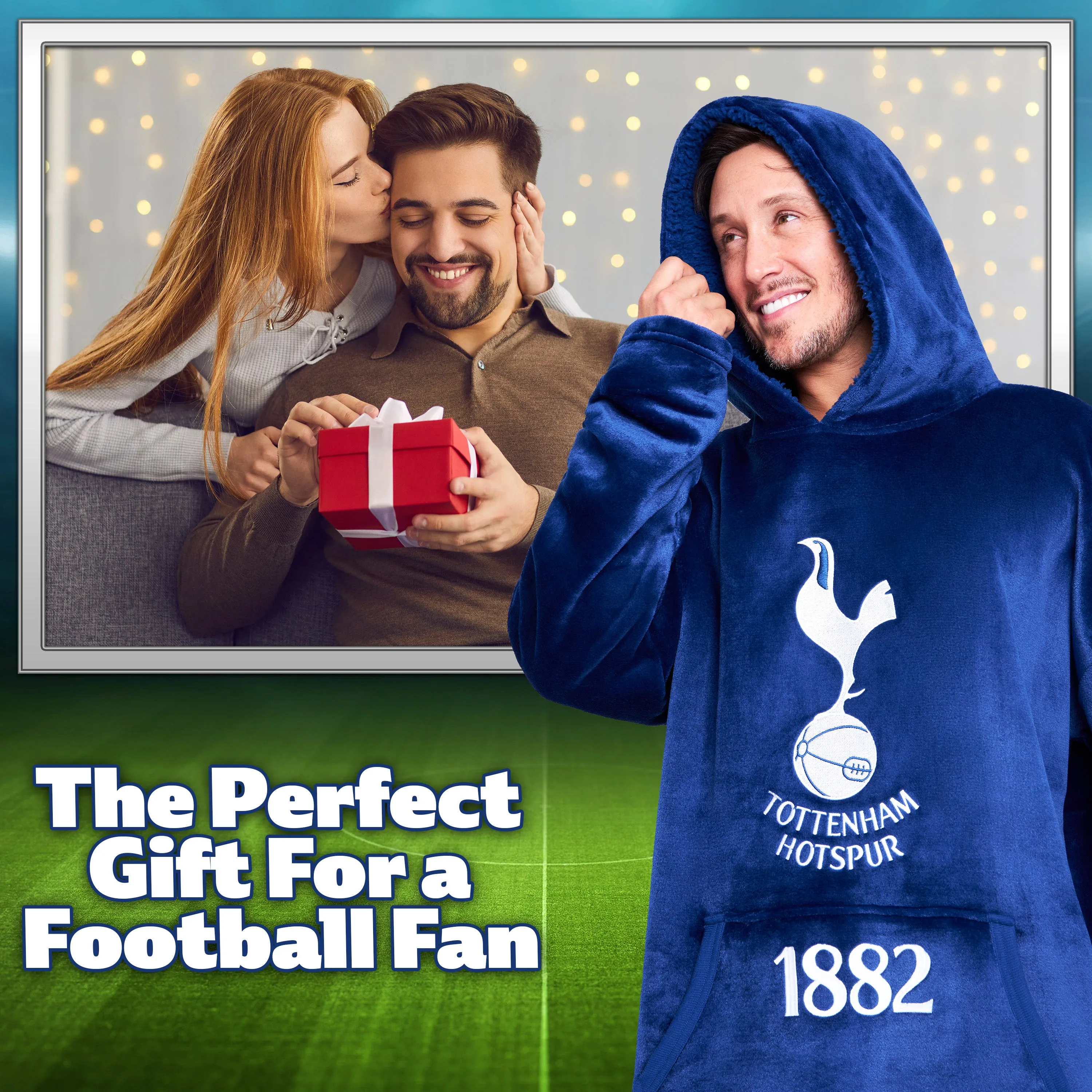 Tottenham Hotspur F.C Mens Hoodies, Fleece Oversized Hoodie Blanket, Football Gifts