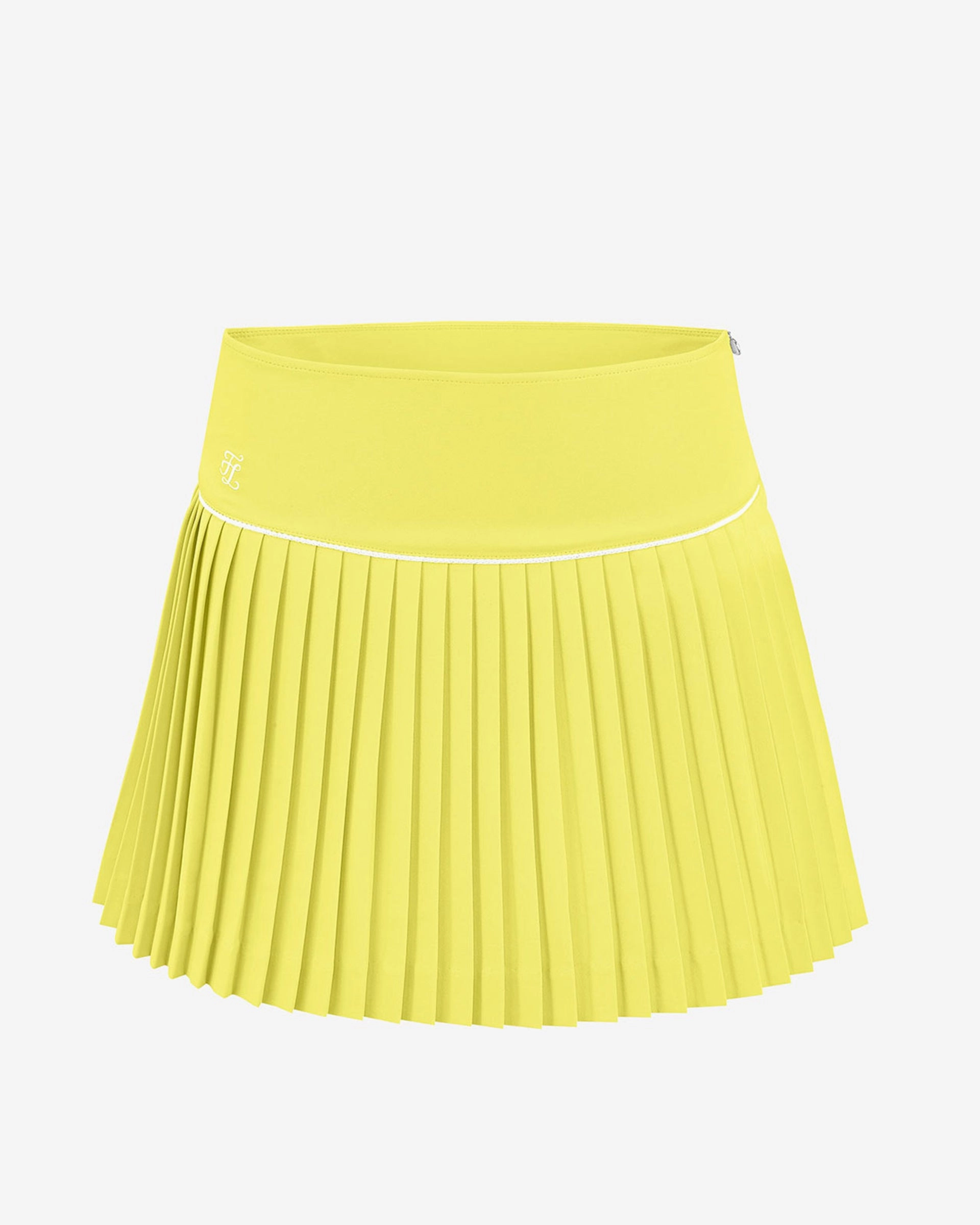 All Day Look Fresh Texture [FINAL SALE] Fair Liar Signature Flared Pleated Skirt - Yellow