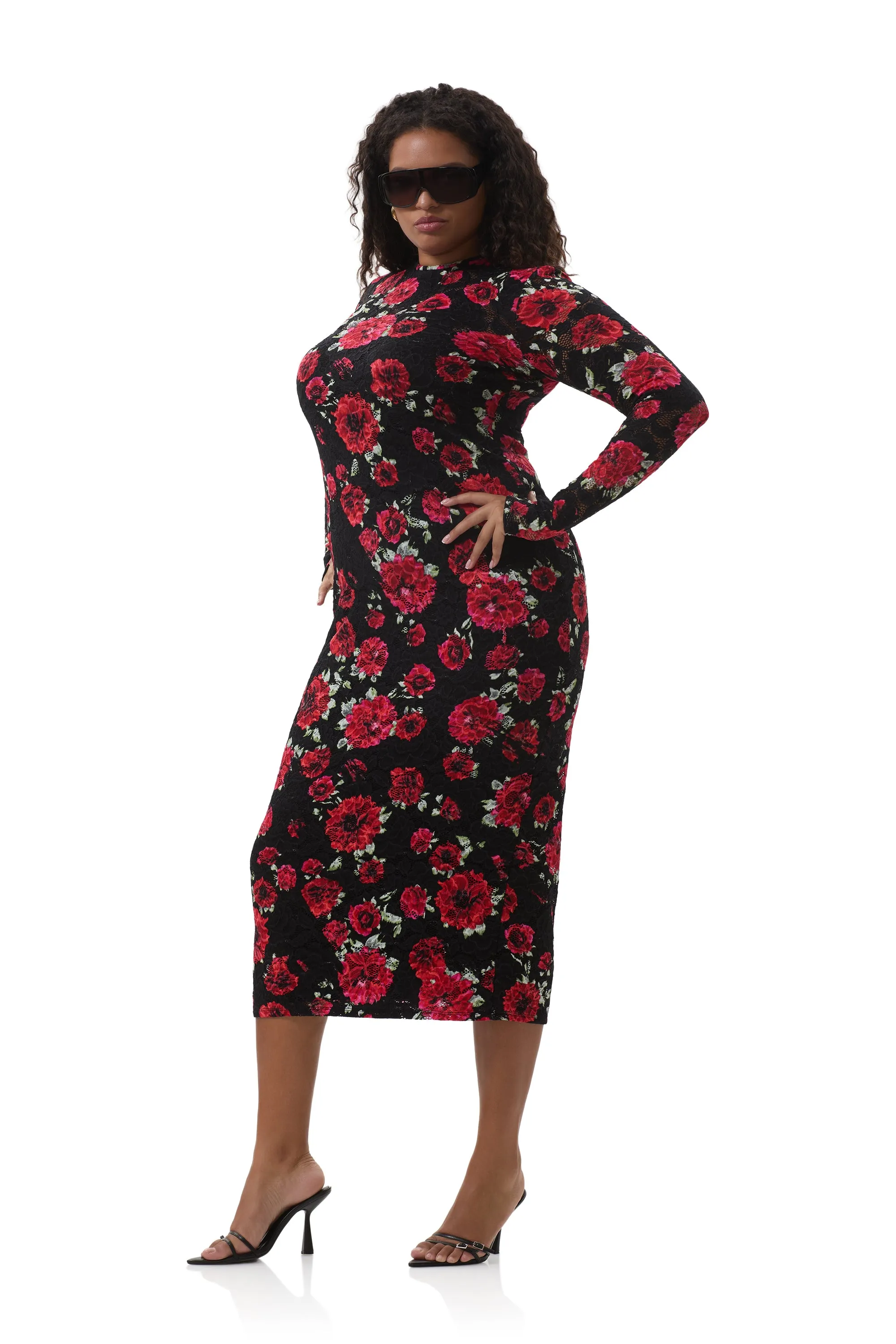 Ashland Crochet Lace Dress - Painted Roses Basic essential Relax Motion