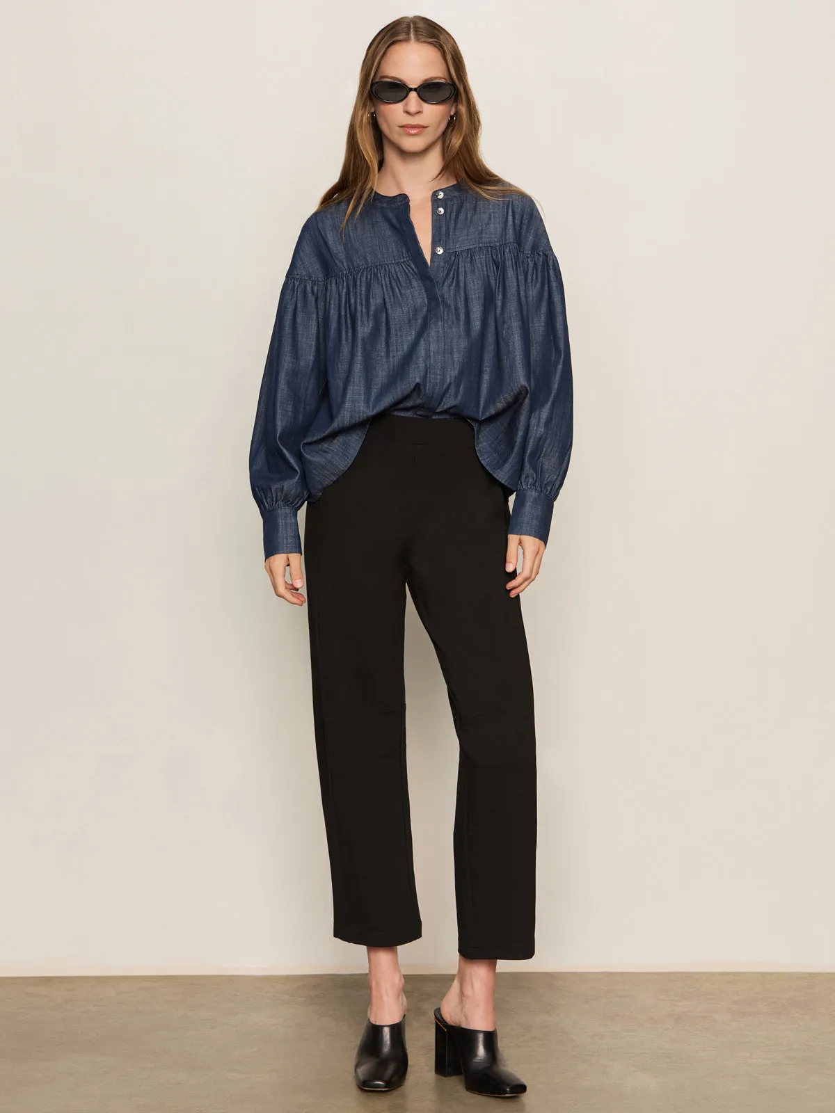 Minimal Comfort Ponte Barrel Trouser Black