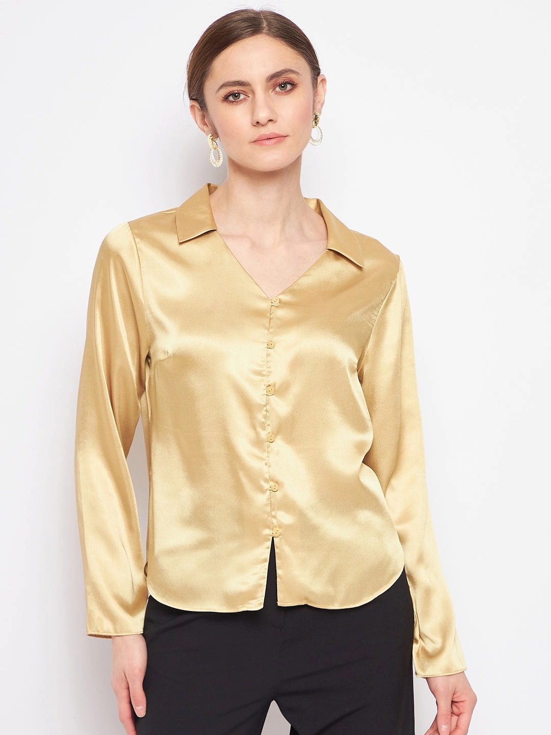 Madame Mustard Satin Shirt Wedding guest Wardrobe Staple