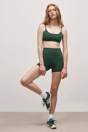 Base Sculpting Shorts - Forest Green Printed top Fray Resistant Edges