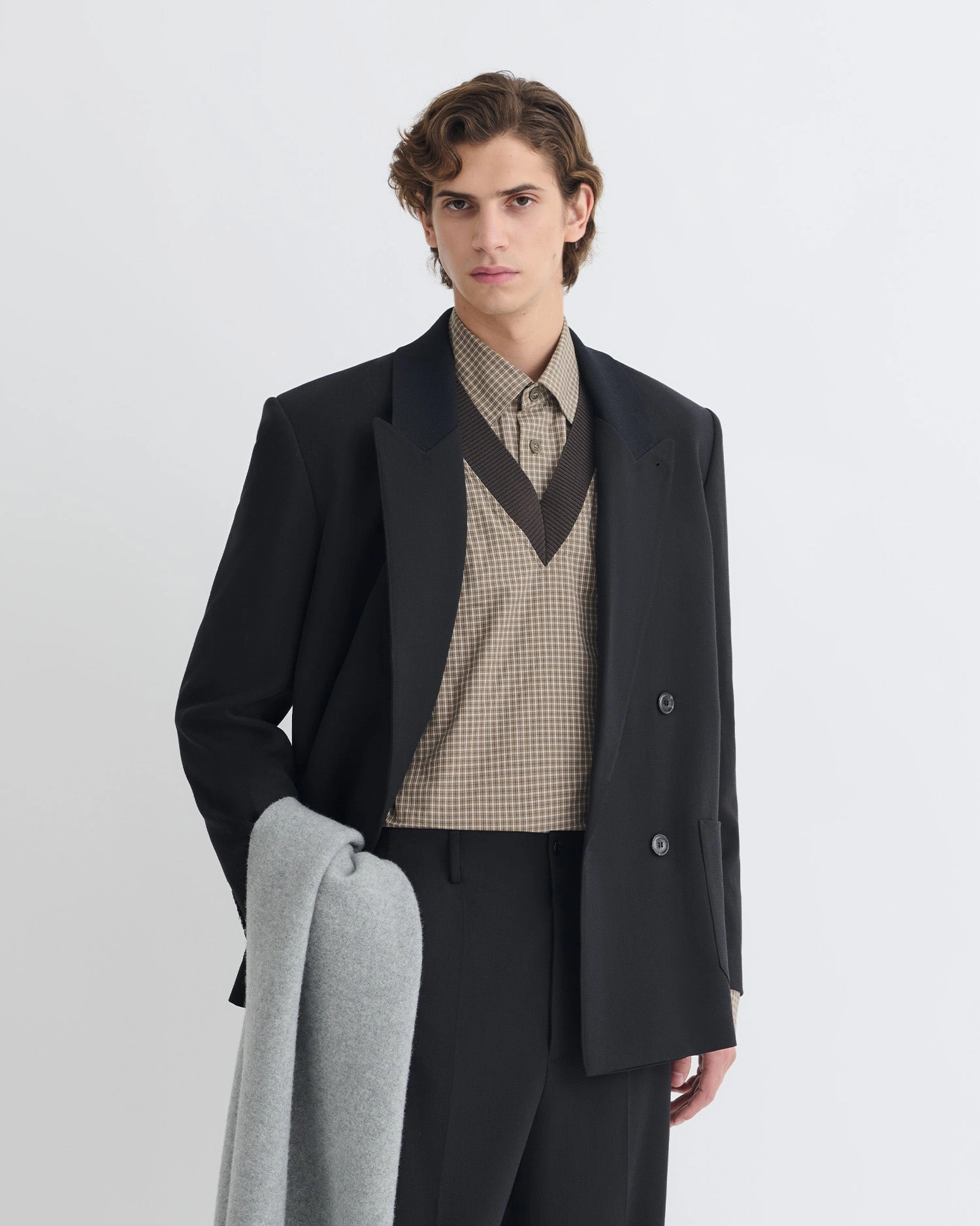 Anselm - Double-Breasted Crepe Twill Blazer - Black waterproof