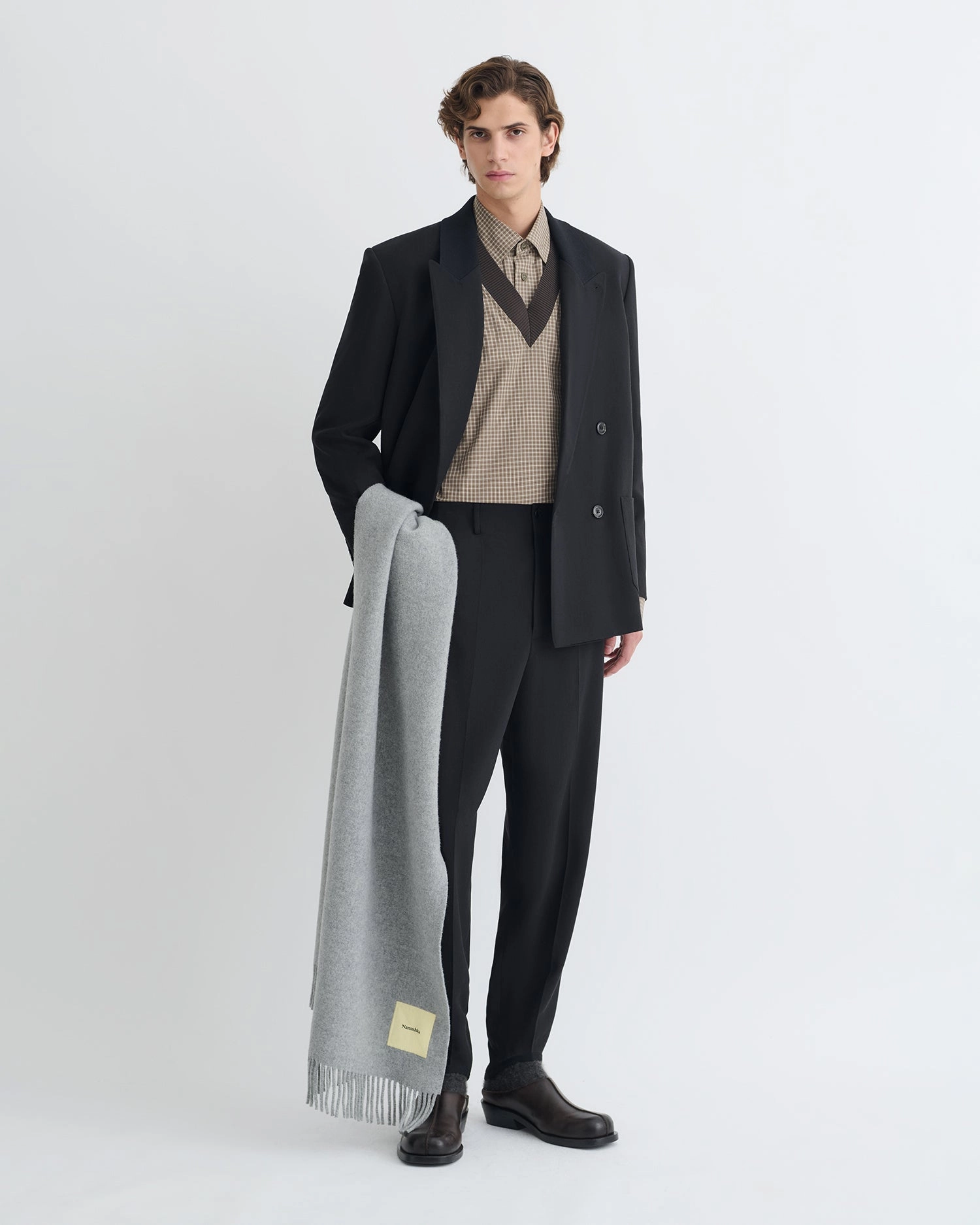 Adjustable Spring kids' clothing Anselm - Double-Breasted Crepe Twill Blazer - Black