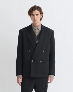 Sequined kids' outfits lovely Anselm - Double-Breasted Crepe Twill Blazer - Black