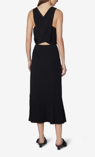 Sleeveless Dress Pleated Hem Easy Wrap