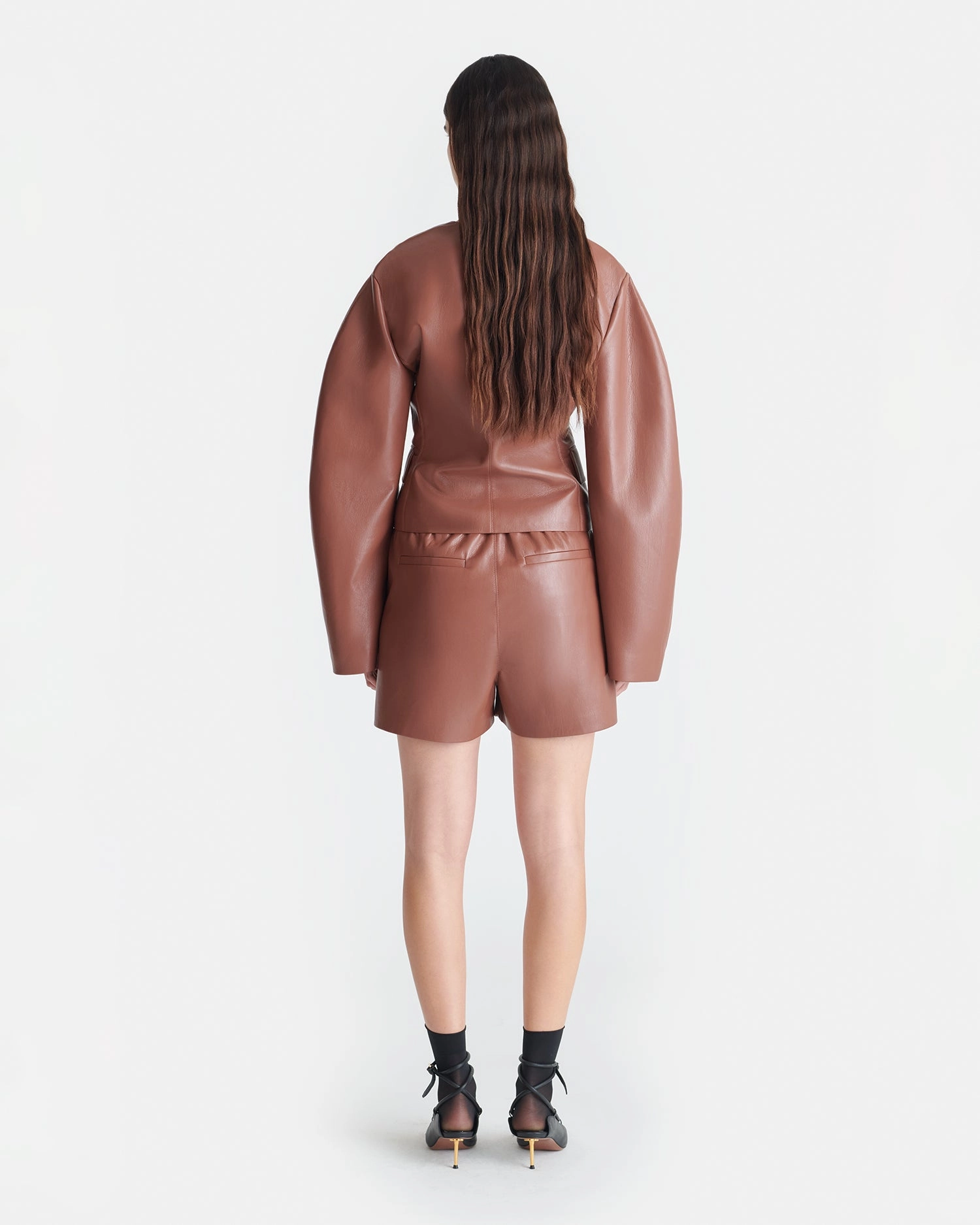 Chic Appeal Cold Weather Gear Aniela - Okobor? Alt-Leather Shorts - Henna