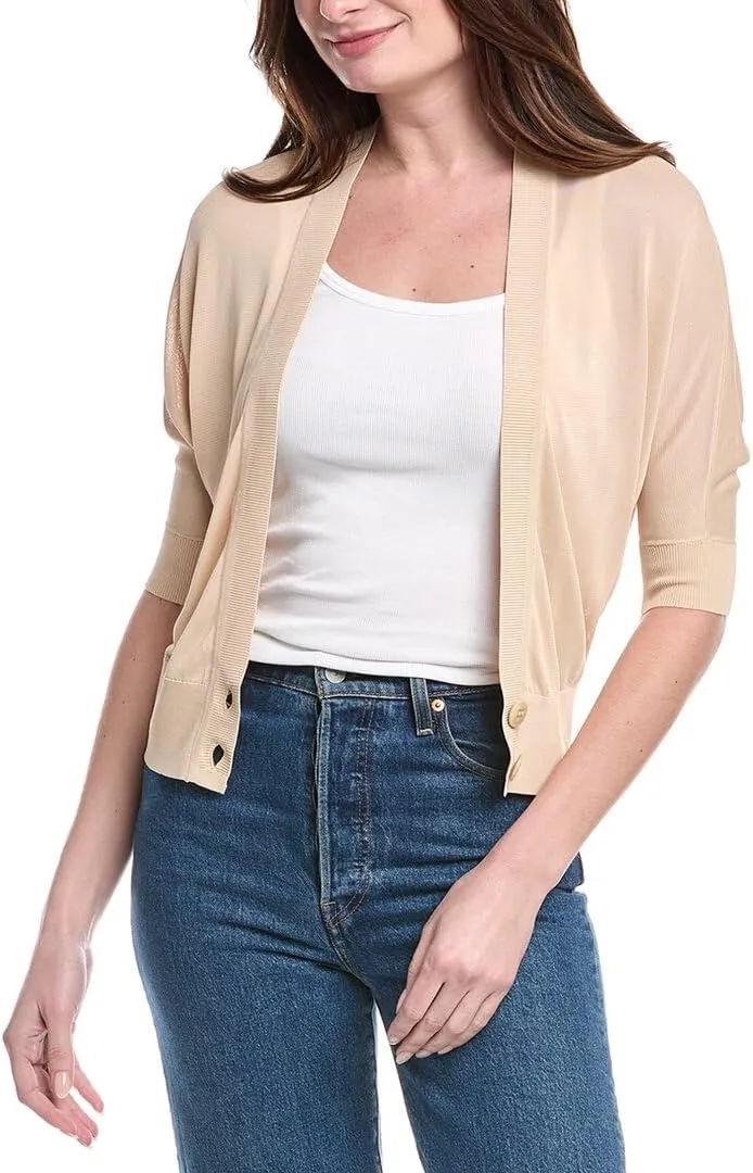 Trina Turk Women's Sheer Knit Cropped Cardigan