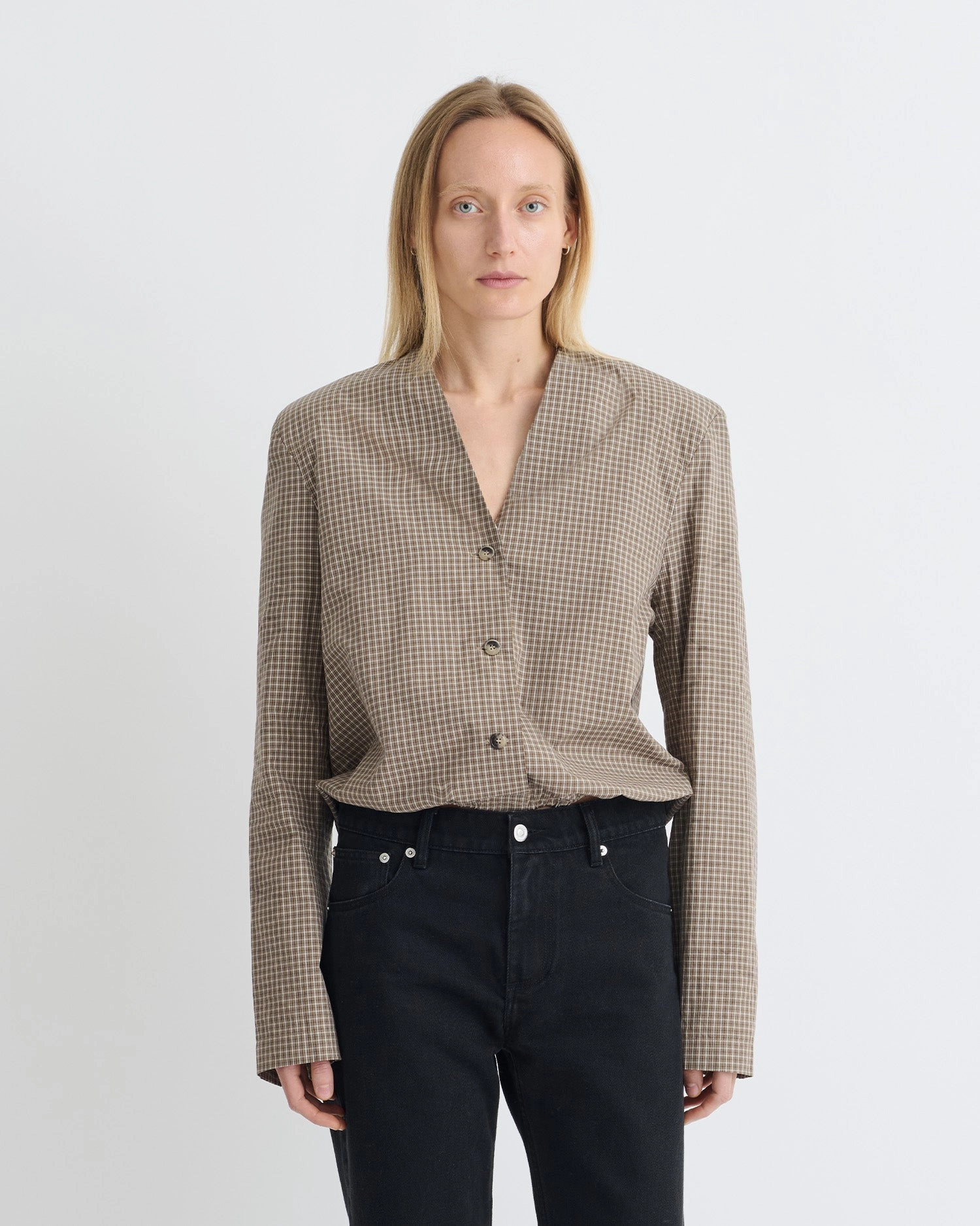 AllClimateAdaptive Water Repellent Coating Tristin - Checked Shirting Shirt - Brown/Creme