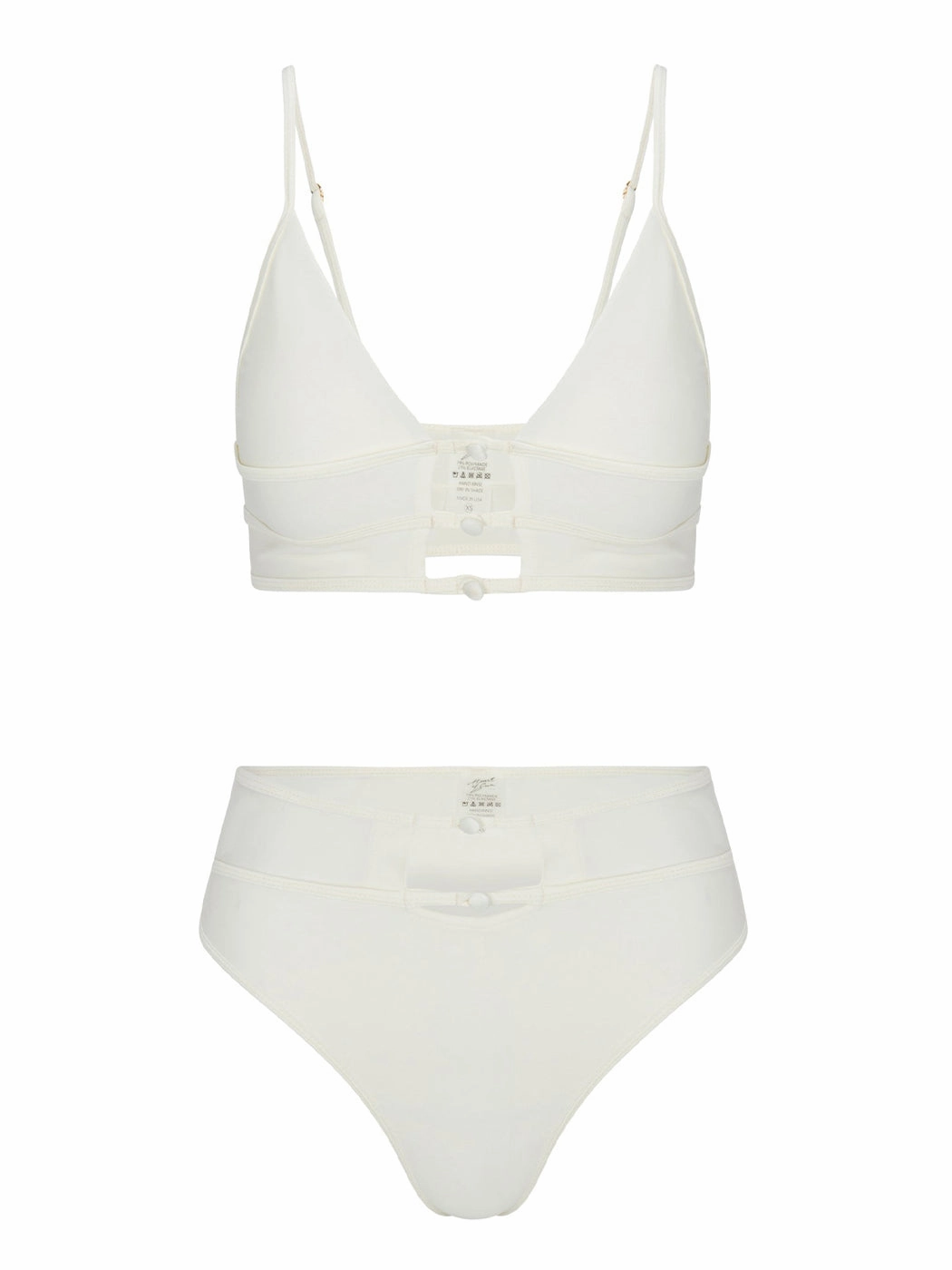 Reinforced Stitching Hybrid Fabric Blend Tropez High-Waisted Bikini Bottom | Ivory