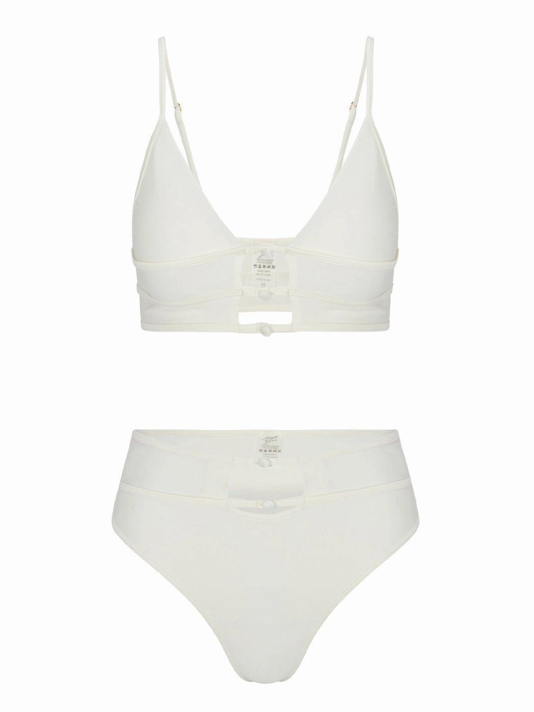 Textured Fabric Finish Tropez High-Waisted Bikini Bottom | Ivory