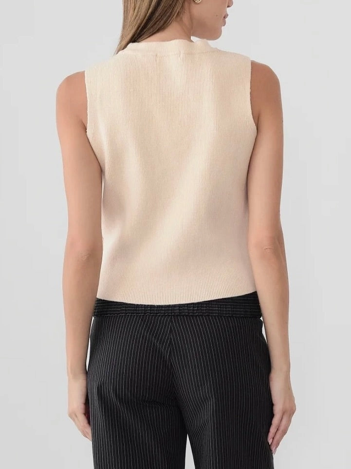 Jacquard Weave Julia Button Vest