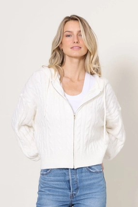 Chalet Cable Zip Up Sweater Minimal Warmth Modern Comfort