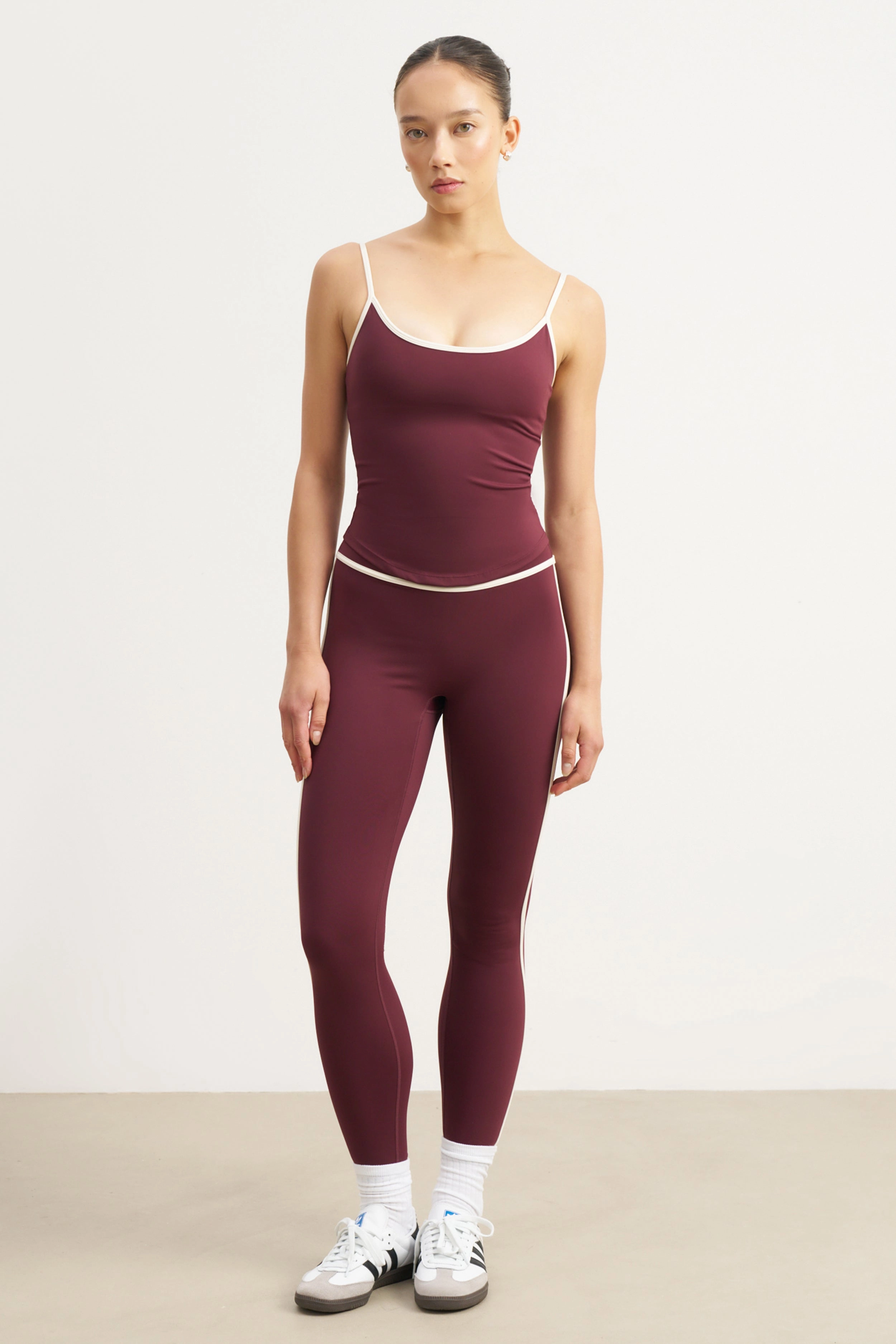 Base Contrast Trim Cami Top - Merlot/Tofu High Visibility Trim