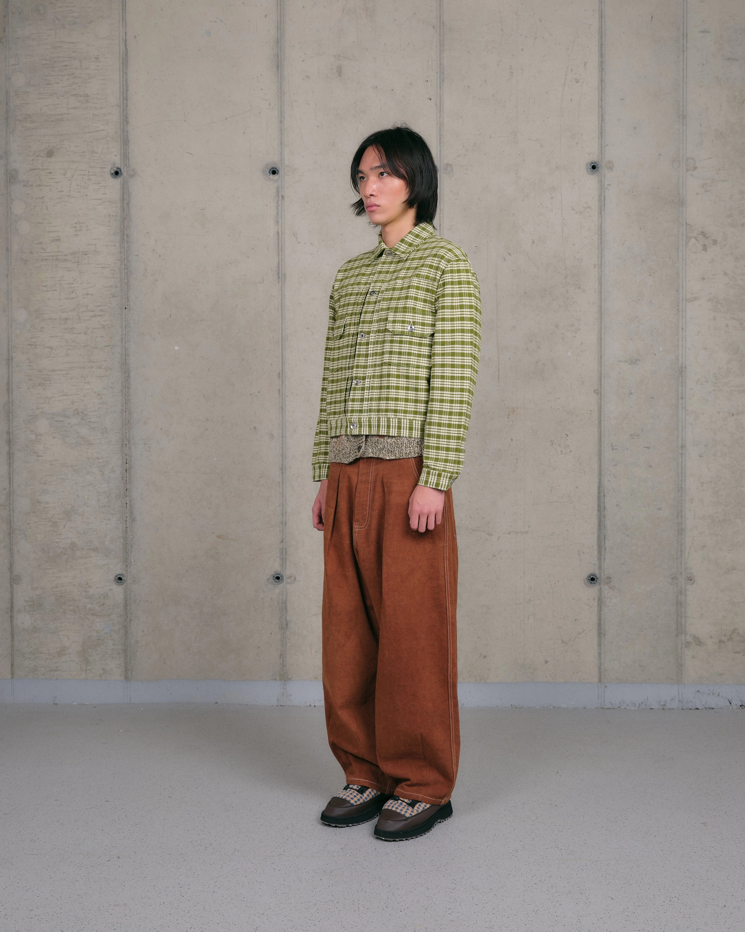 Tuesday Jacket - Moss Check Handloom Winter Warmth Professional Wear