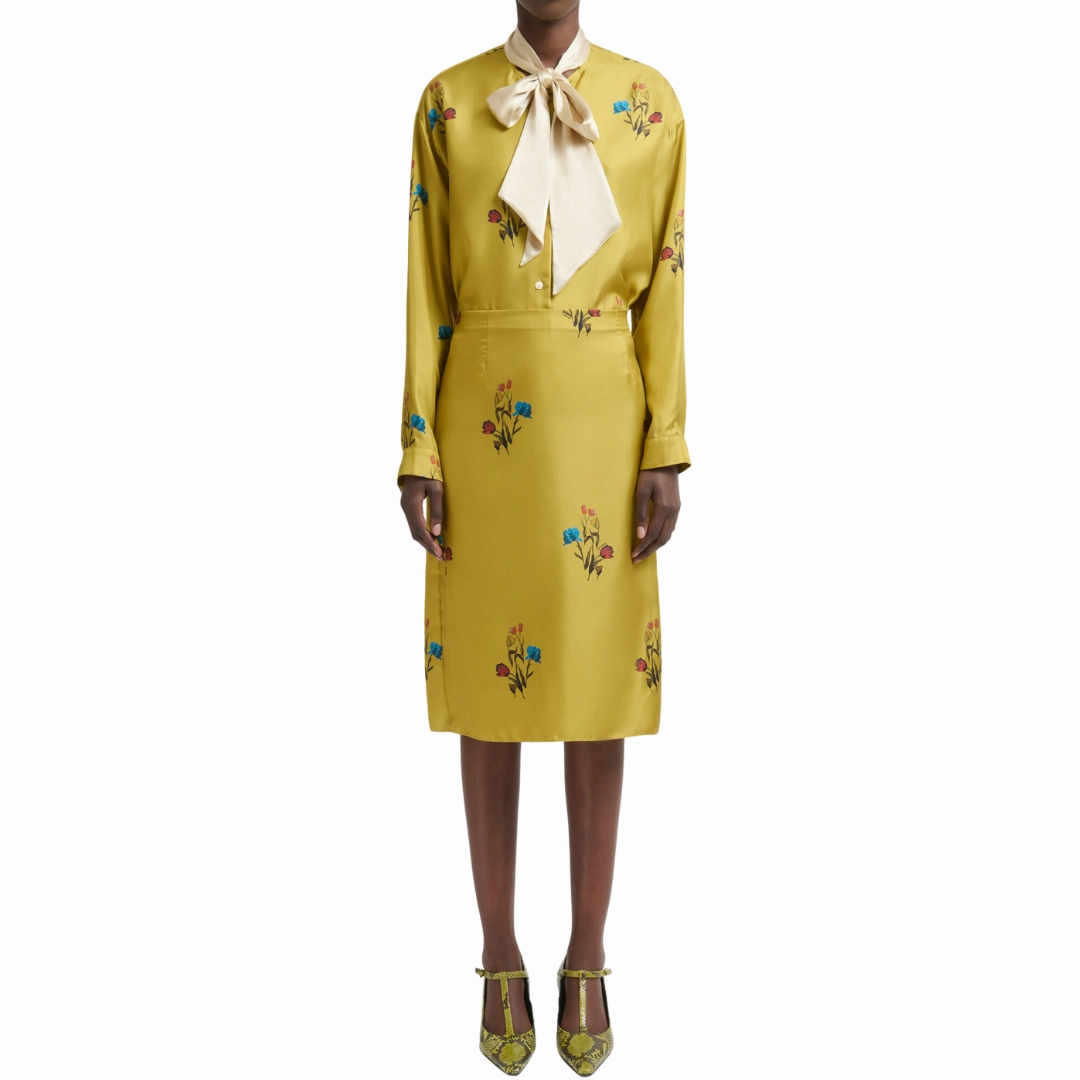 Tulip Silk Printed Skirt Seasonal Must Have Soft Touch