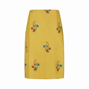 Neutral palette Invisible Seams Tulip Silk Printed Skirt