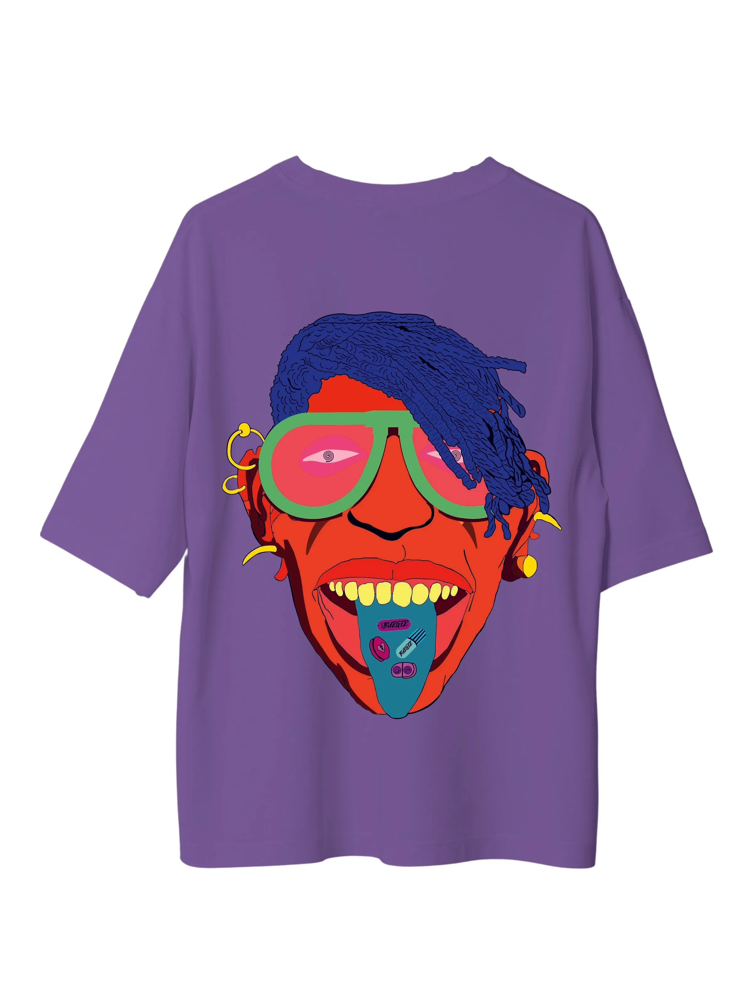 Turn On Tune In Drop Out : Burger Bae Oversized  Tee For Men and Women