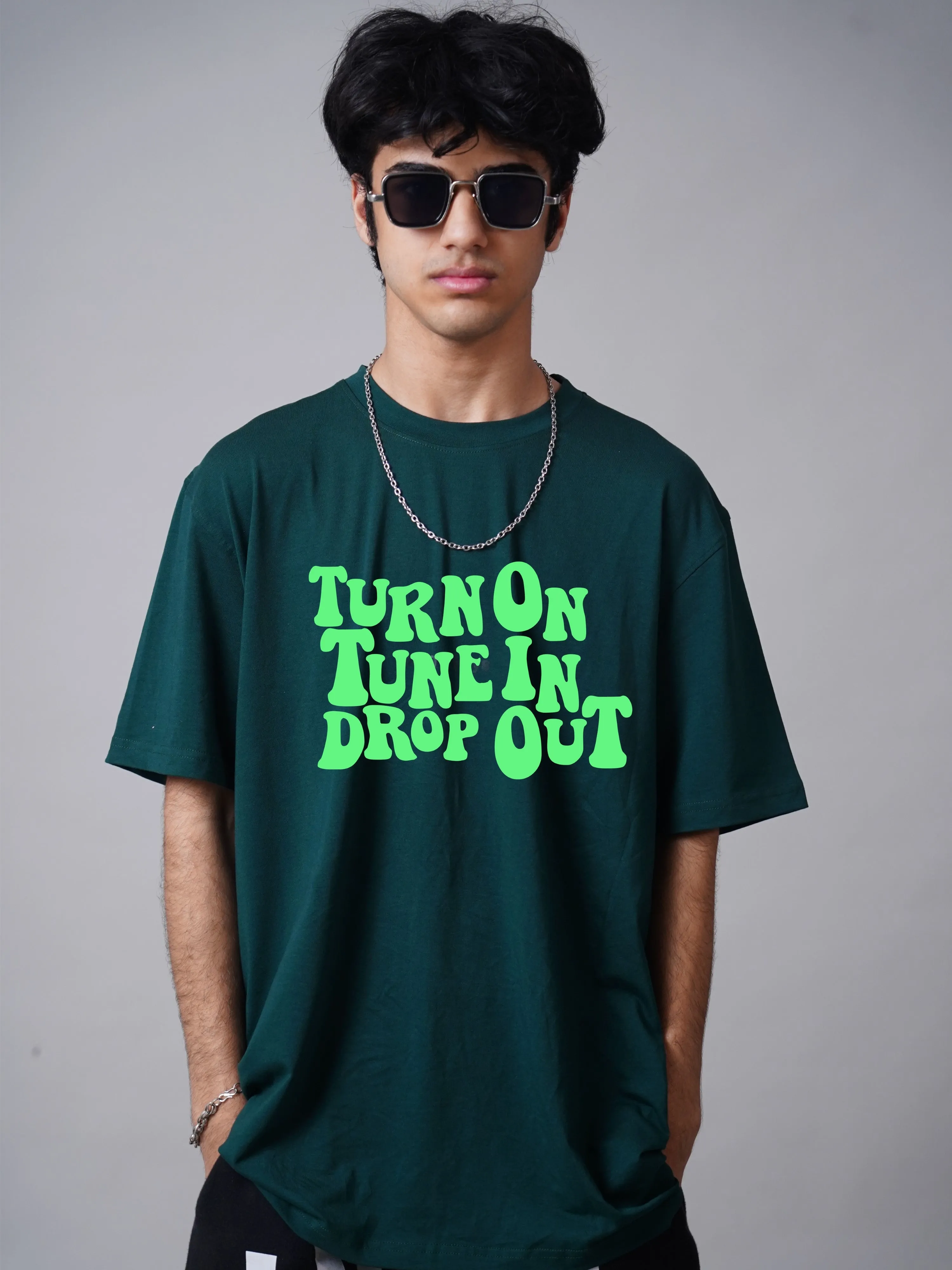 Turn On Tune In Drop Out : Burger Bae Oversized  Tee For Men and Women