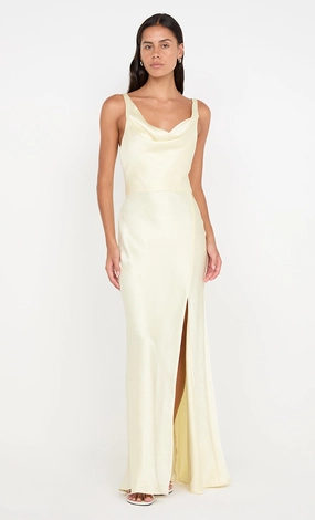 AUSTEN COWL NECK MAXI DRESS - ICE YELLOW Soft Gradient