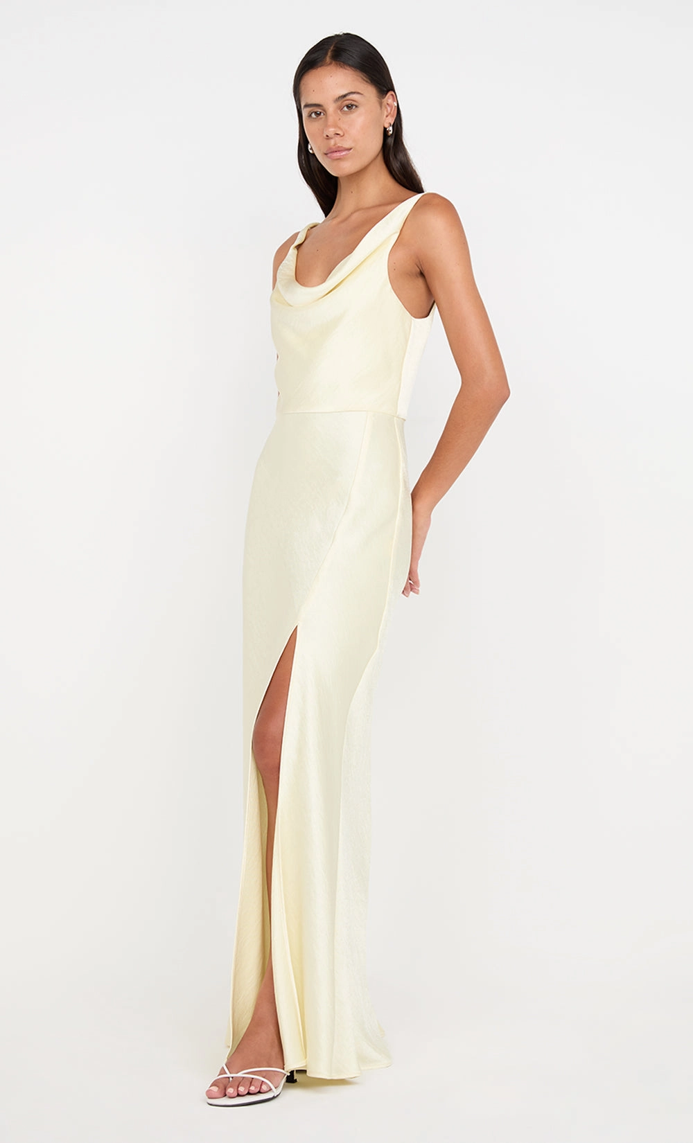 Smart Layering AUSTEN COWL NECK MAXI DRESS - ICE YELLOW