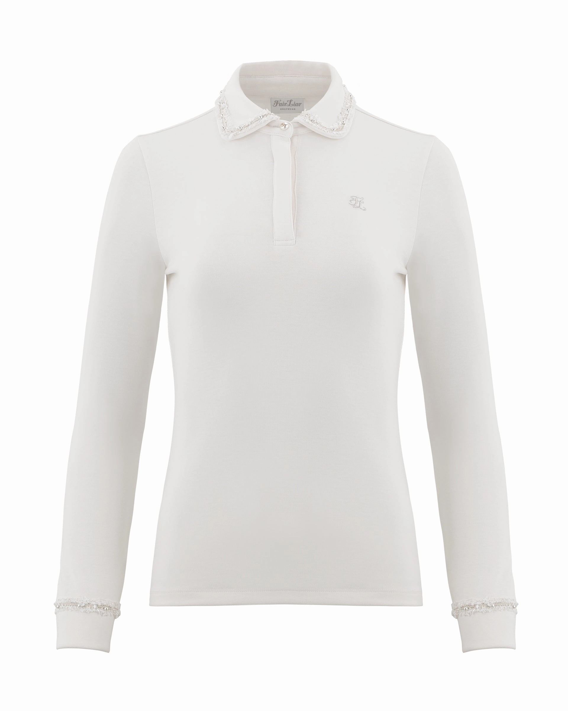 Tweed color scheme collar T-shirt - Cream Chic Sweater NoTagLabel