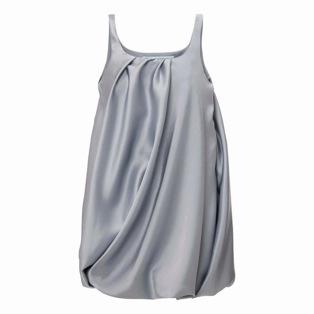 Twisted Mini Dress Smooth Detail Modern Finish
