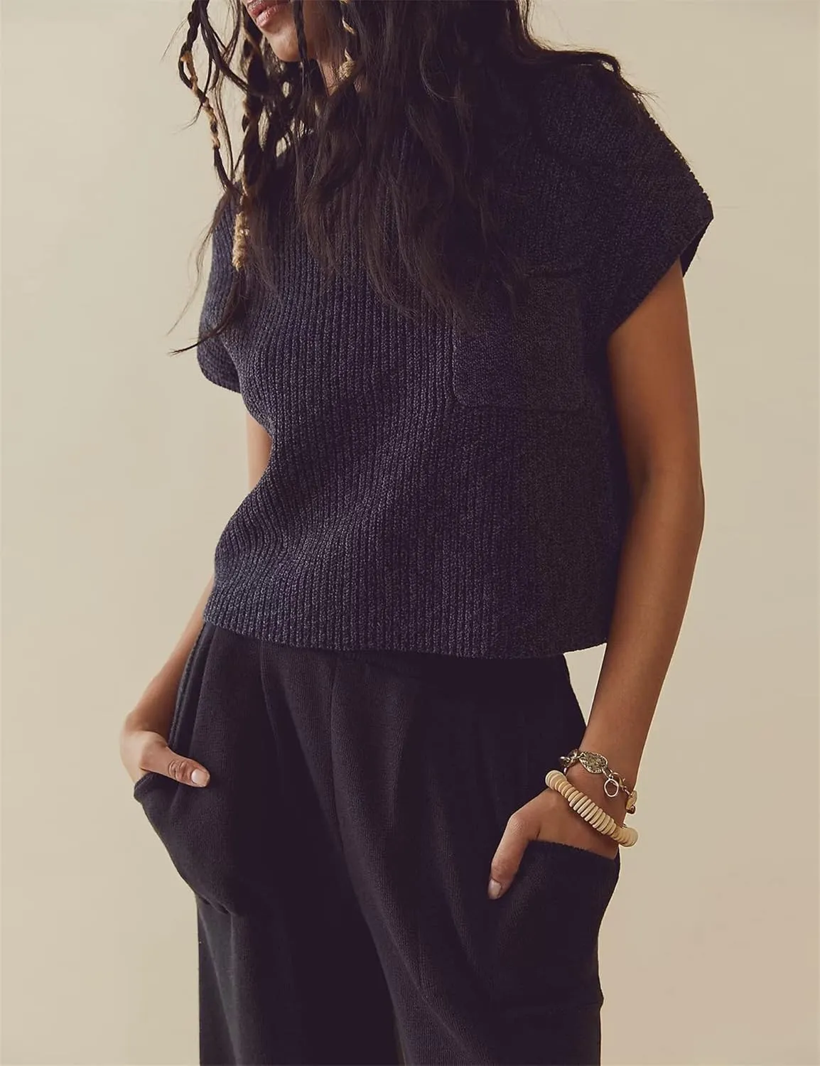 Two Piece Outfits for Women Sweater Sets Knit Pullover Tops and High Waisted Pants Lounge 2 Piece Matching Sets