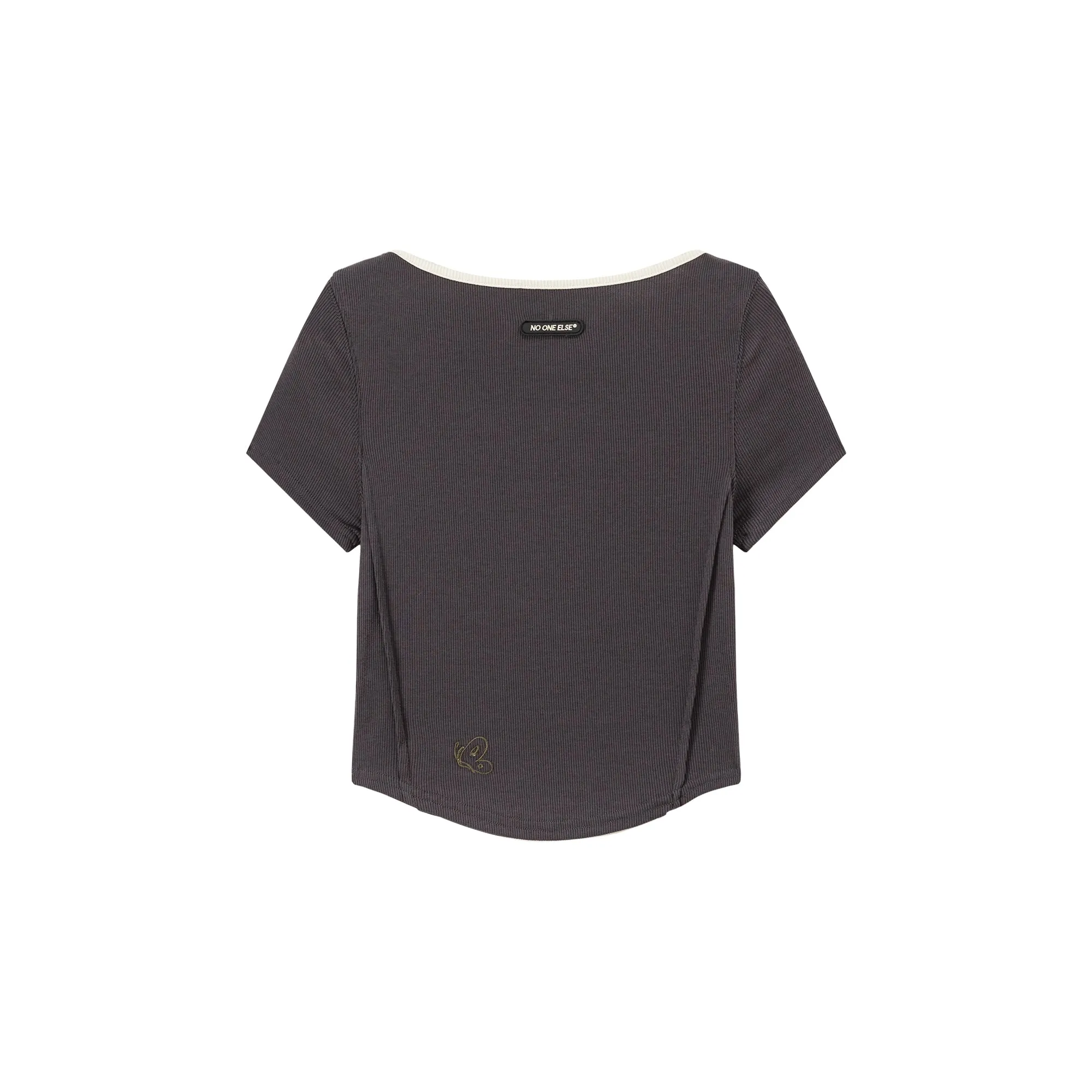 U-Neck Butterfly Cropped T-Shirt
