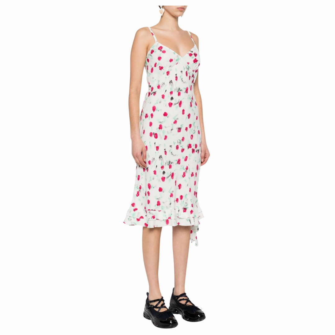 Satin SL Printed Dress Soft Hue Essential Style