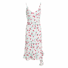Satin SL Printed Dress Grass Soft