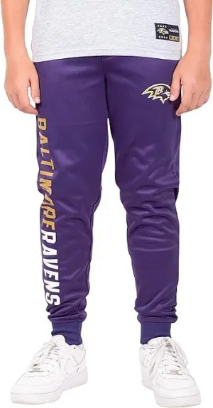 Ultra Game NFL Official Youth Super Soft Game Day Jogger Sweatpants, Baltimore Ravens|Baltimore Ravens