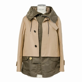 Bonded Seam Technology Hooded Cotton Gabardine Jacket