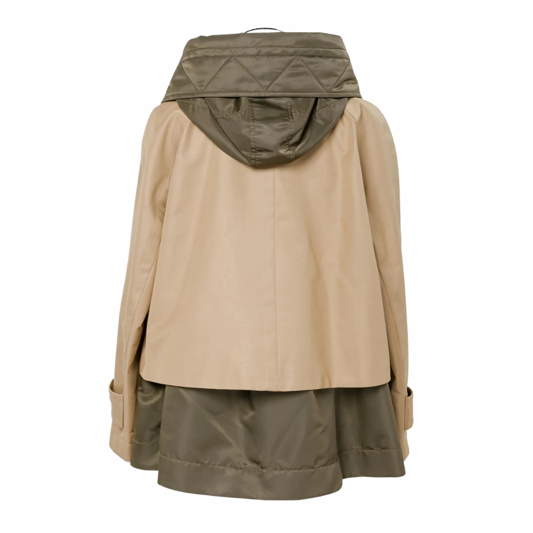 Minimal Detailing Hooded Cotton Gabardine Jacket
