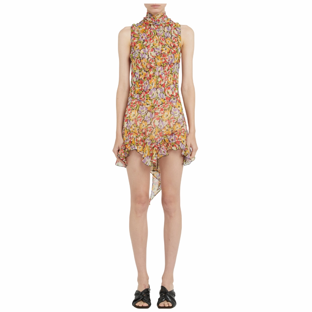 Ultra Floral Ruffled Dress Motion Light Sleek long-sleeve dress