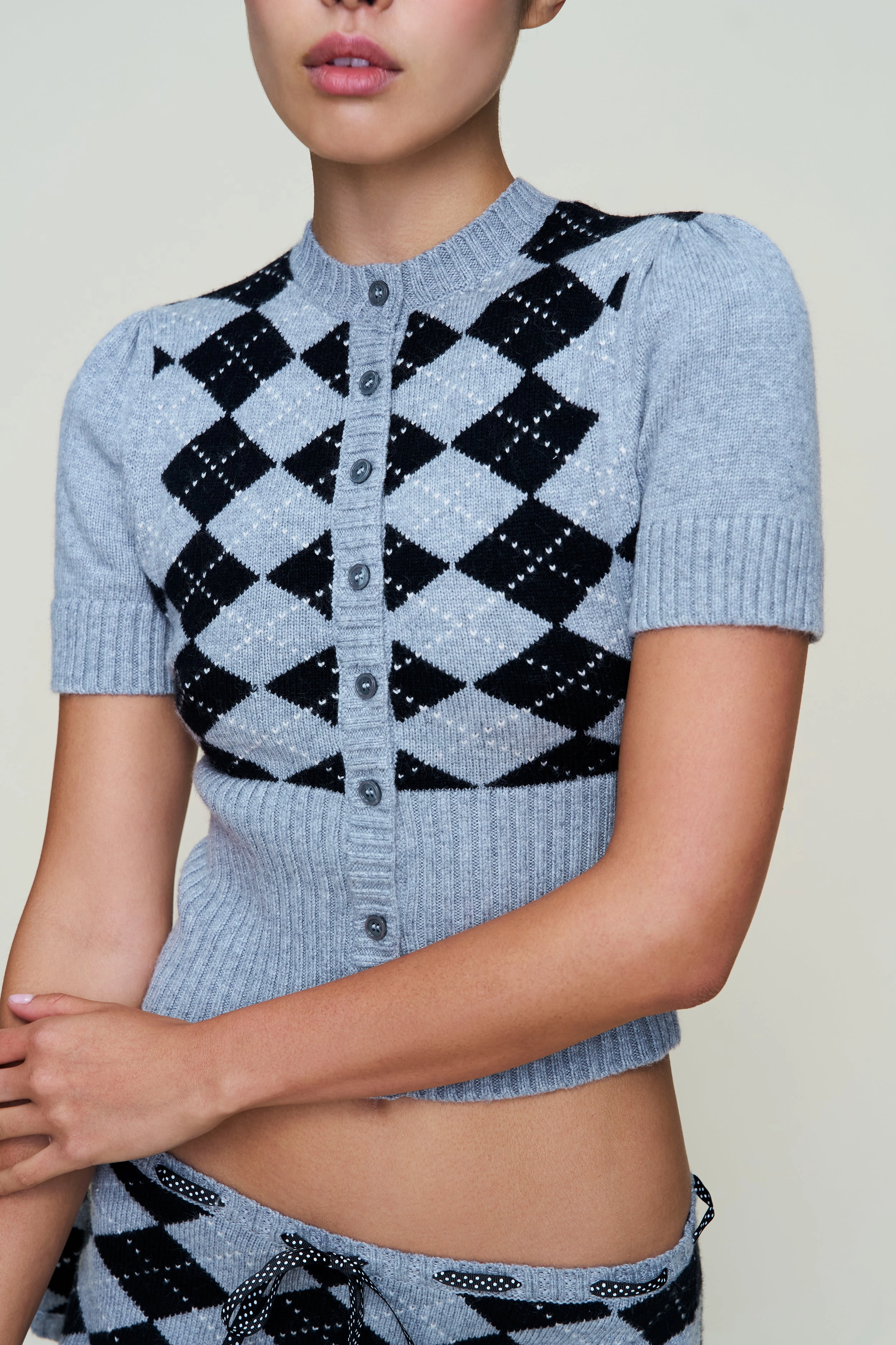 Circular Knit Technique The Sweet Argyle Wool Cardigan
