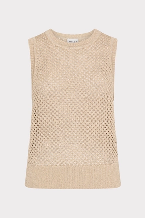 Sequin Mesh Shell Sweater LanolinFree Wool Processing Versatile Comforted