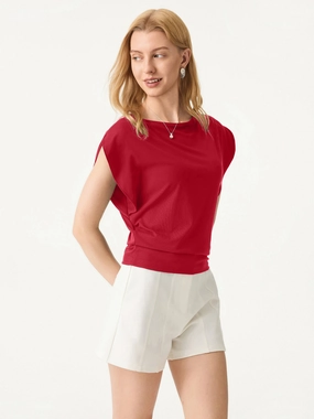 Hidden Ventilation Zones Ultrasoft Boatneck Wide Shoulder Tee